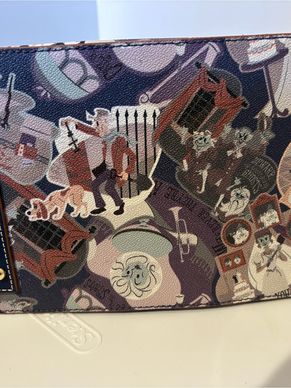 Dooney & Bourke Haunted Mansion Satchel with Navy Trim - Picture 8 of 13